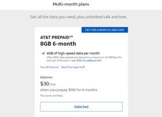 AT&T Prepaid New 6 Month Discount Plan Offer