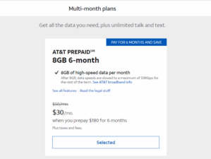 AT&T Prepaid New 6 Month Discount Plan Offer