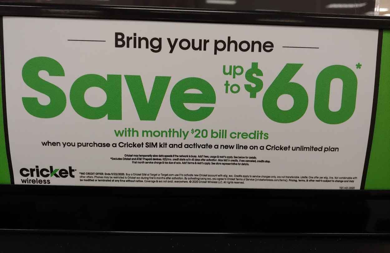 Cricket Wireless Has A New Bill Credit Promotion At Target (Photo Via Wave7 Research)