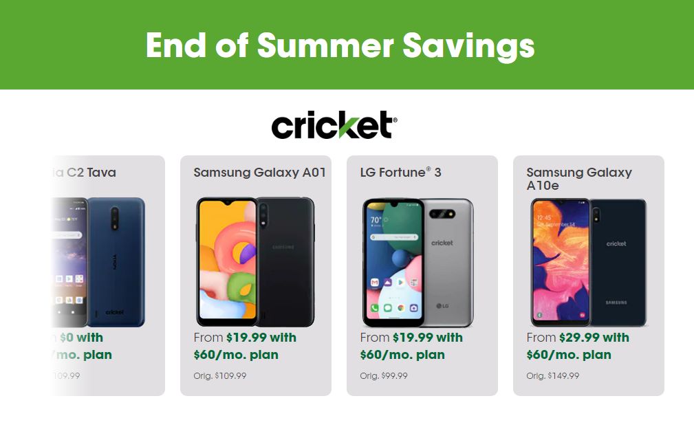 Cricket Wireless Updates End Of Summer Savings Deals