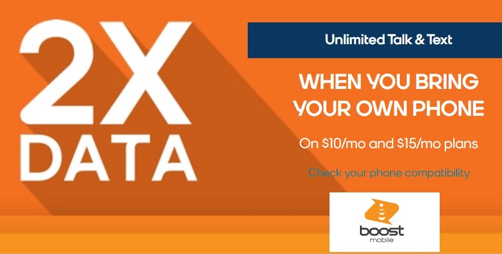 Boost Mobile Limited Time Offer Of Double Data On Select Plans