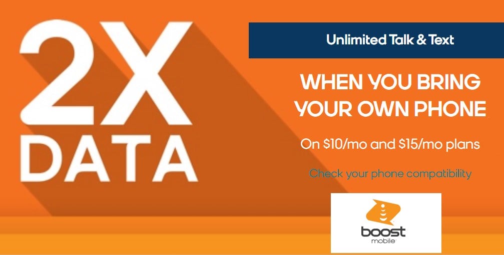 Boost Mobile BYOD Double Data Offer Gets You 4GB Of Data For 15/Month