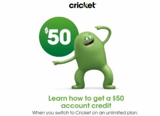Cricket Wireless $50 Switcher Account Credit Offer