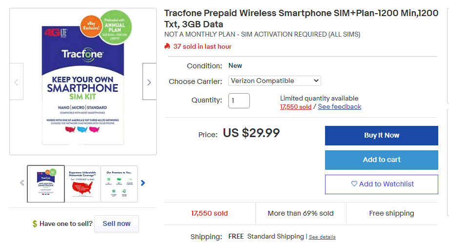 Tracfone Wireless October 2020 eBay Deal