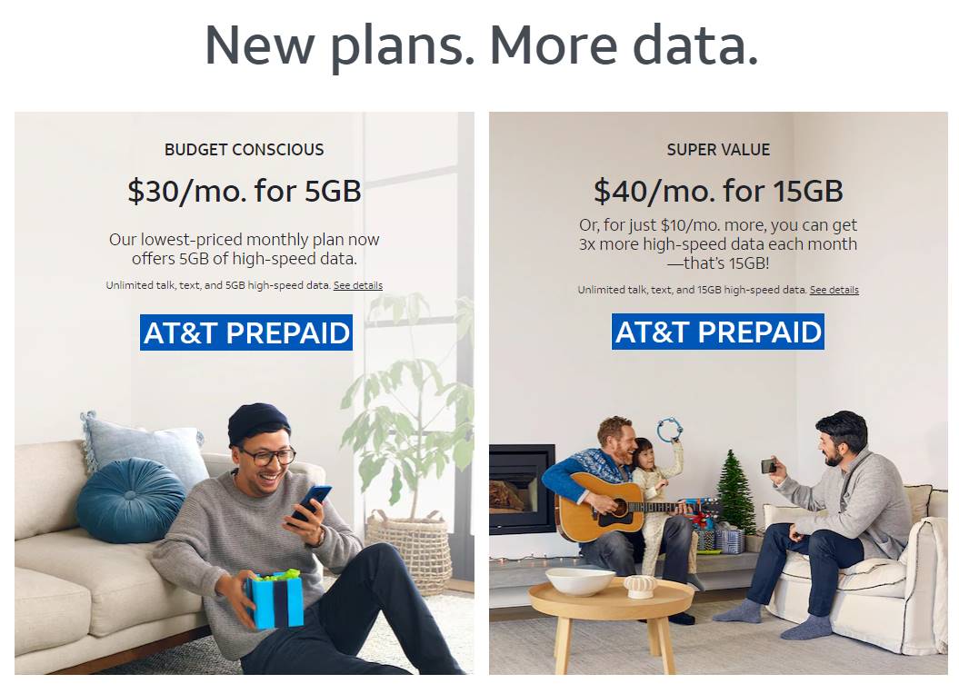 AT T Prepaid Offers New Plans With More Data Starting At 5GB For 30