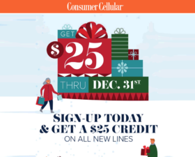 Consumer Cellular $25 Account Credit Holiday 2020 Promo Offer