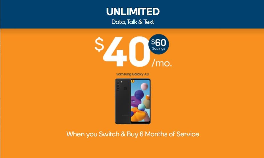 Boost Mobile's First Offer Of 2021 $40 Unlimited Phone Plan With Free Samsung Galaxy A21
