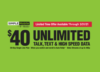 Simple Mobile $40 Unlimited Plan Dealer Exclusive Promo