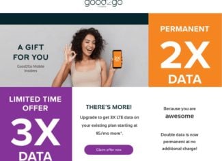 Current Good2Go Mobile Subscribers Get Permanent Double Data And Offer For 3X Data