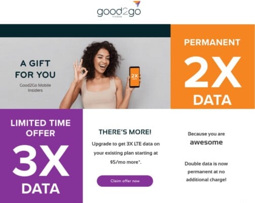 Current Good2Go Mobile Subscribers Get Permanent Double Data And Offer For 3X Data