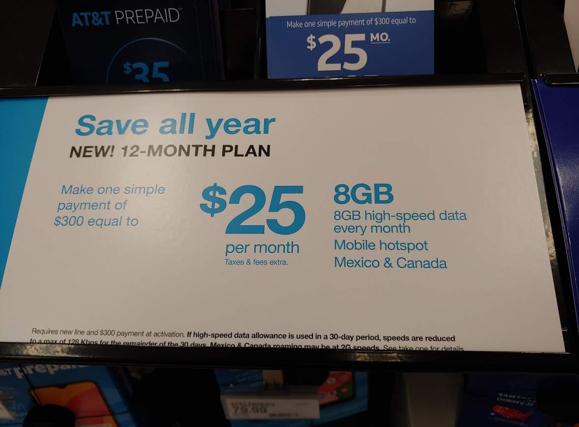 ATT Prepaid Annual Plan Now Sold At Target With Prominent Advertising On Display (Photo Via Wave7 Research)