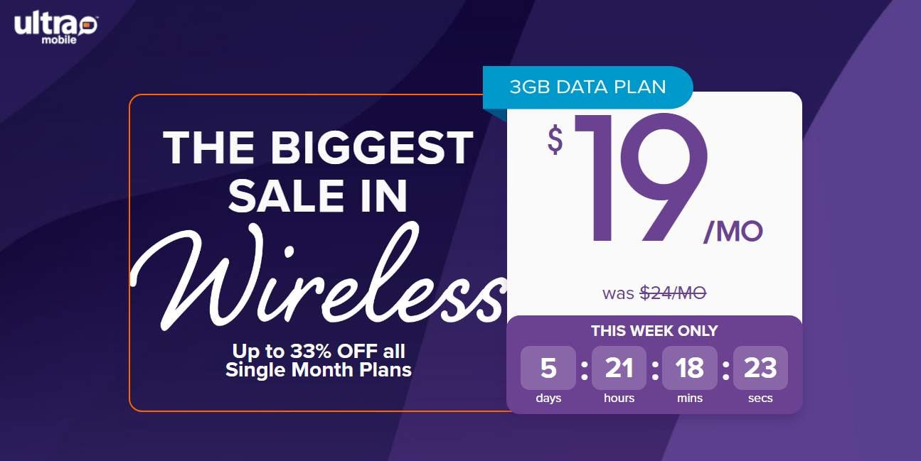 Save Up To 33% Off Your First Month With Ultra Mobile