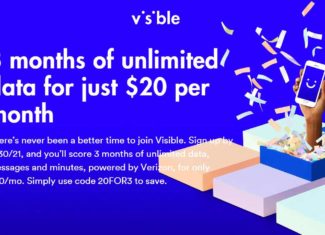 Visible 3-Months For $20/Month Offer