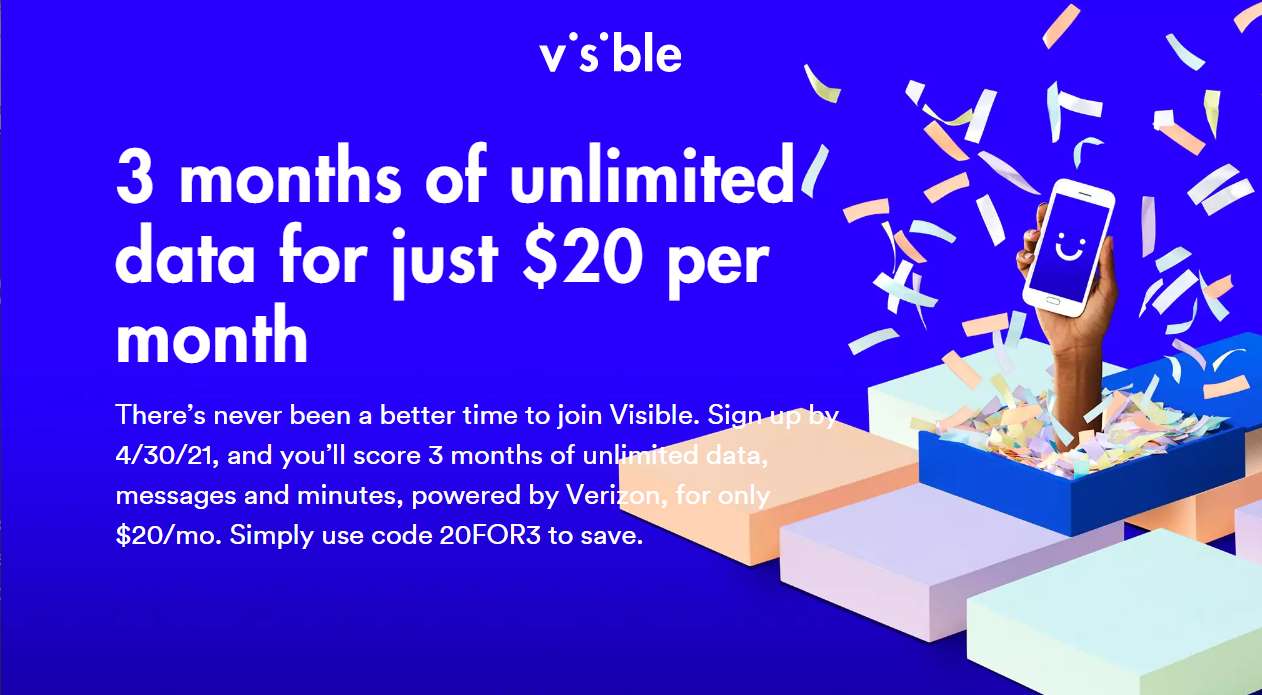 Visible 3-Months For $20/Month Offer