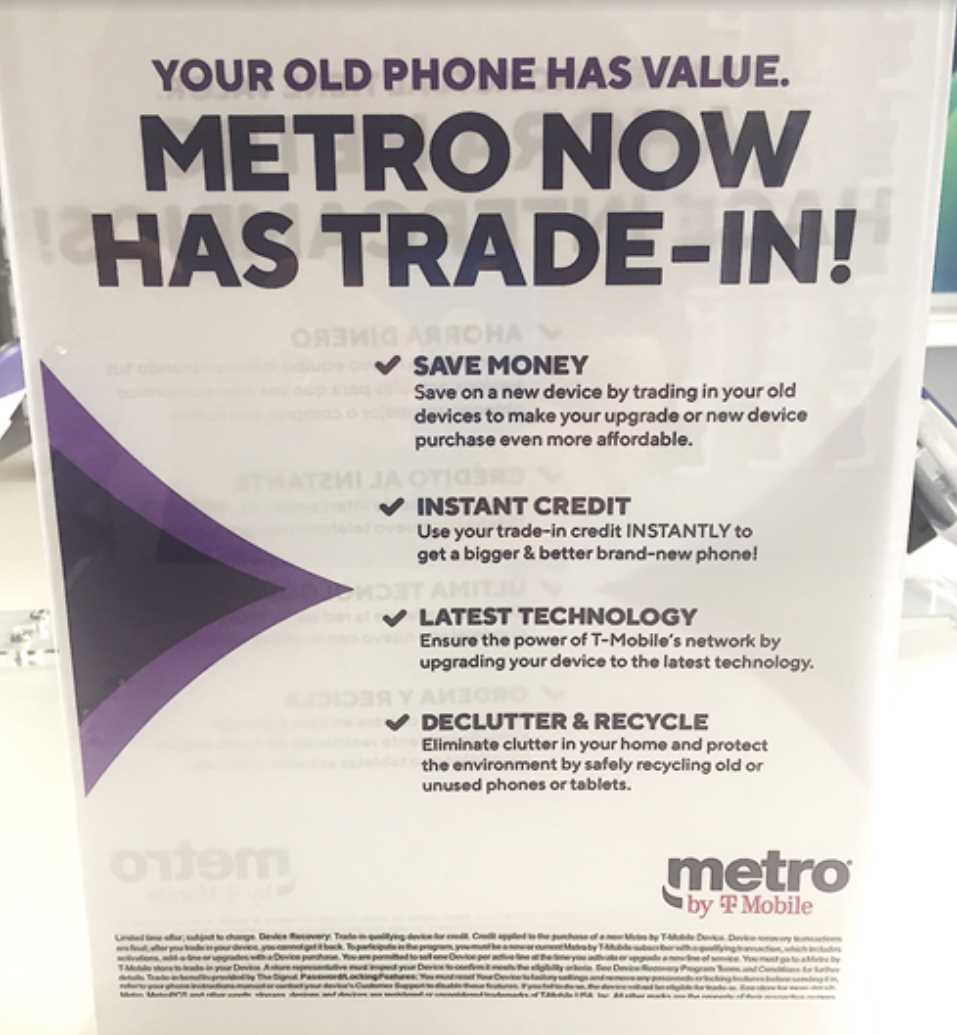 Wave7 Research Observed In Store Signage Highlighting Metro by T-Mobile's Trade-In Program