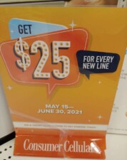 Consumer Cellular Twenty Five Dollar Account Credit Spring 2021