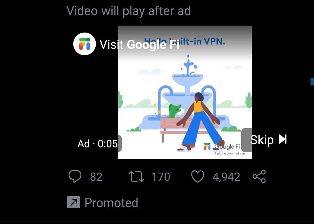 Google Fi Twitter Ad