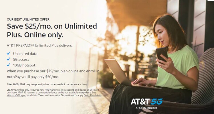 AT&T Prepaid Brings Back $25/Month Discount On Unlimited Plus Plan