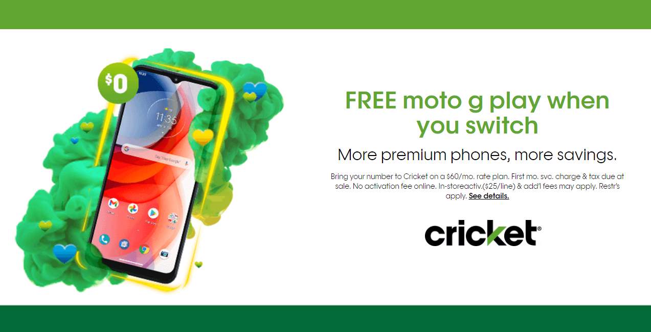 Latest Cricket Wireless Deals Include Free Moto G Play