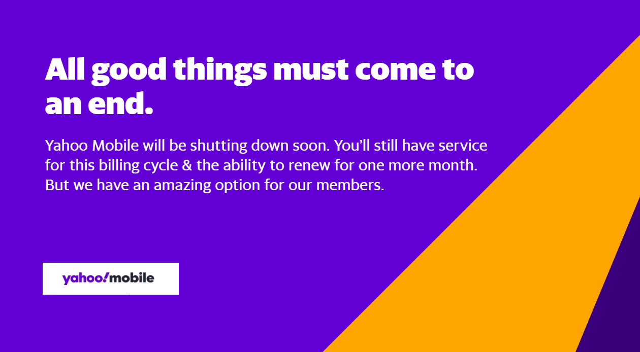Yahoo Mobile Will End Service By August 31, 2021