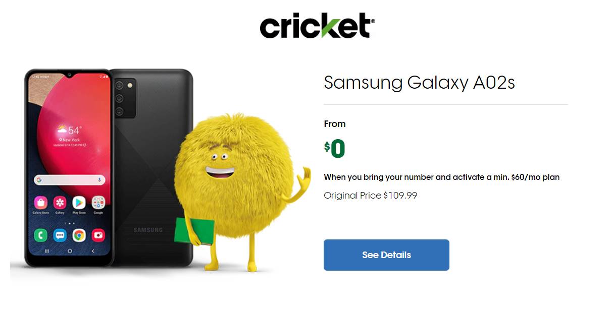 Latest Deals From Cricket Wireless Include Free Samsung Galaxy A02s Switcher Offer