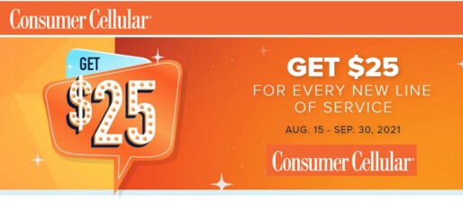 Consumer Cellular Summer 2021 New Line $25 Promo Credit