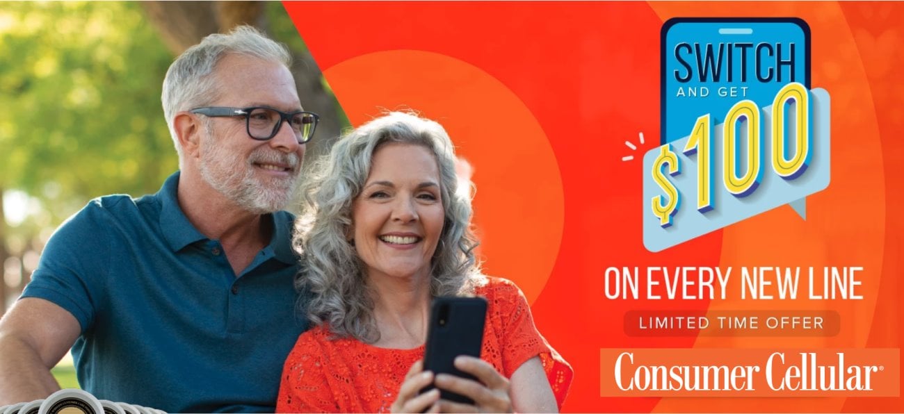 Consumer Cellular $100 Dollar Credit For New Lines Promo