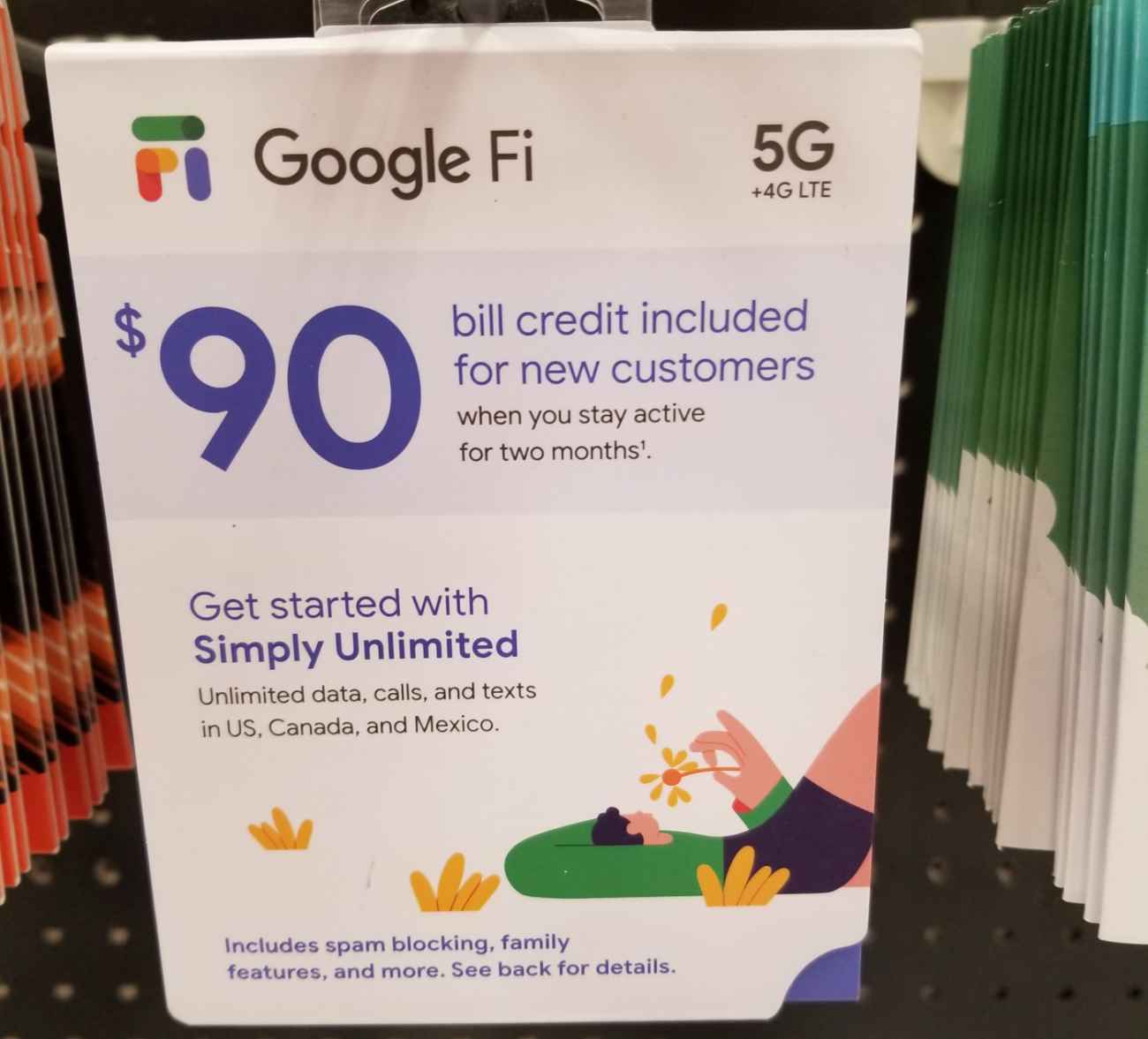 Google Fi Simply Unlimited SIM Kit On Display At A Target Local To BestMVNO