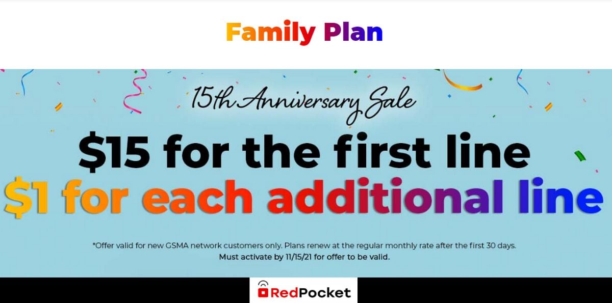 Red Pocket Mobile Family Plan Sale