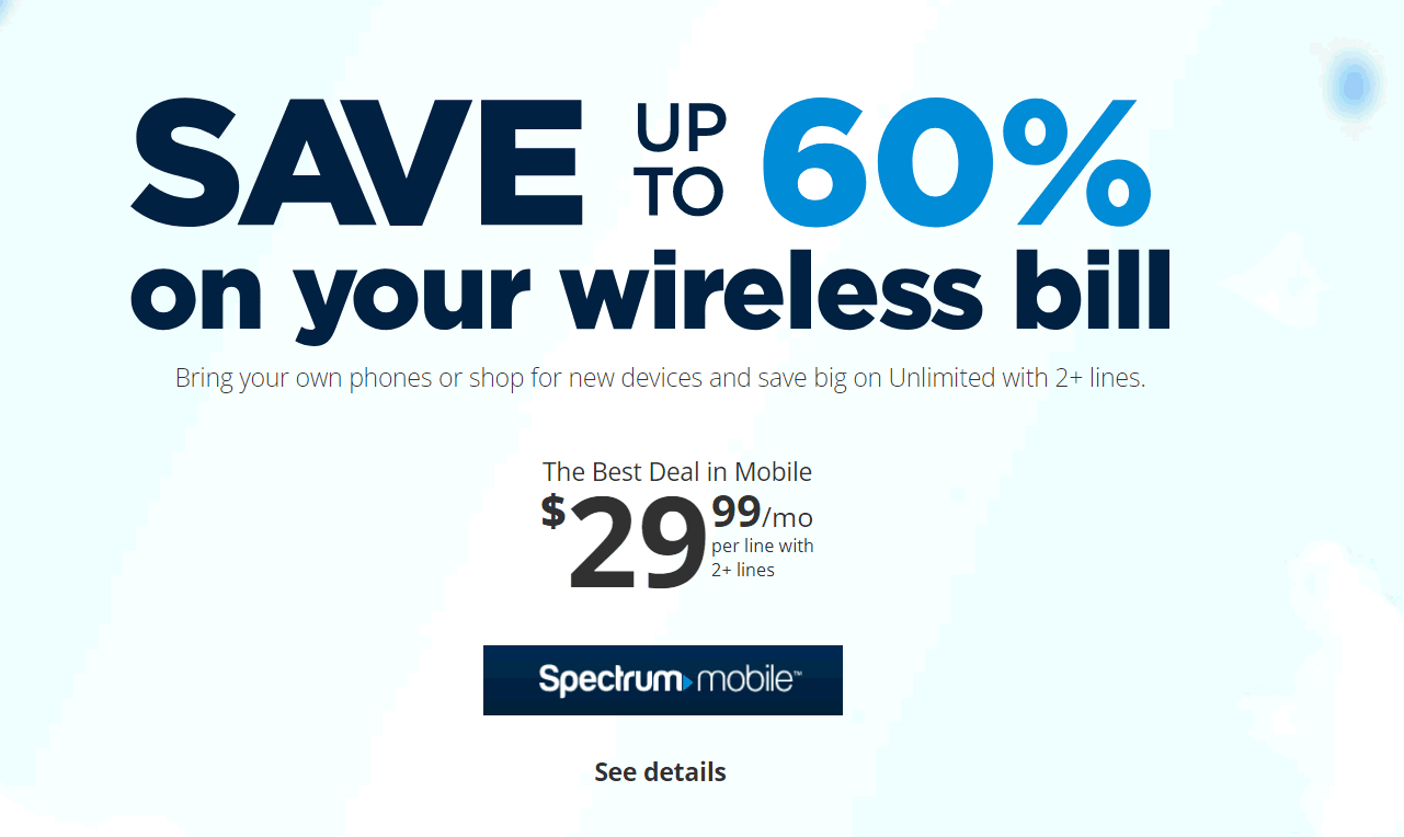 Spectrum Mobile Adds Unlimited Data Plan Multi-line Discounts