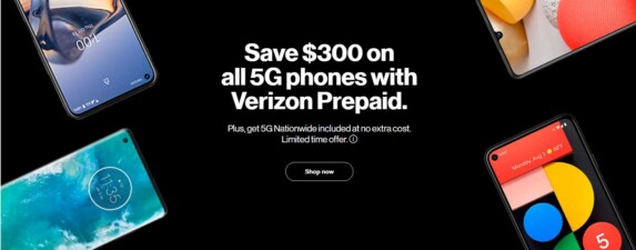 Verizon Prepaid Save $300 Hundred 5G Phones