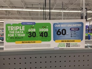 Cricket Wireless Triple Data Offer Observed On Display At A Walmart By Wave7 Research