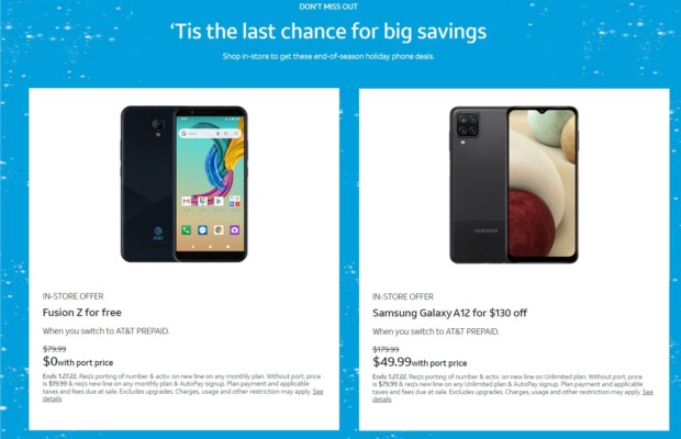 New AT&T Prepaid Holiday 2021 In Store Only Offers