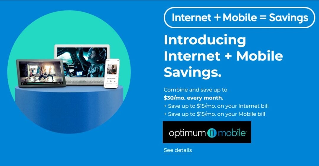 Optimum Mobile Adds Plus Mobile Savings Bundle