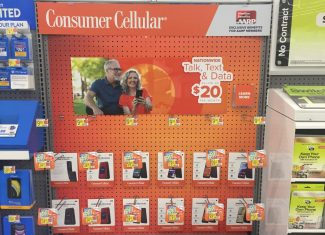 Consumer Cellular On Display 2/10/22 At A California Area Walmart - Photo Via Wave7 Research