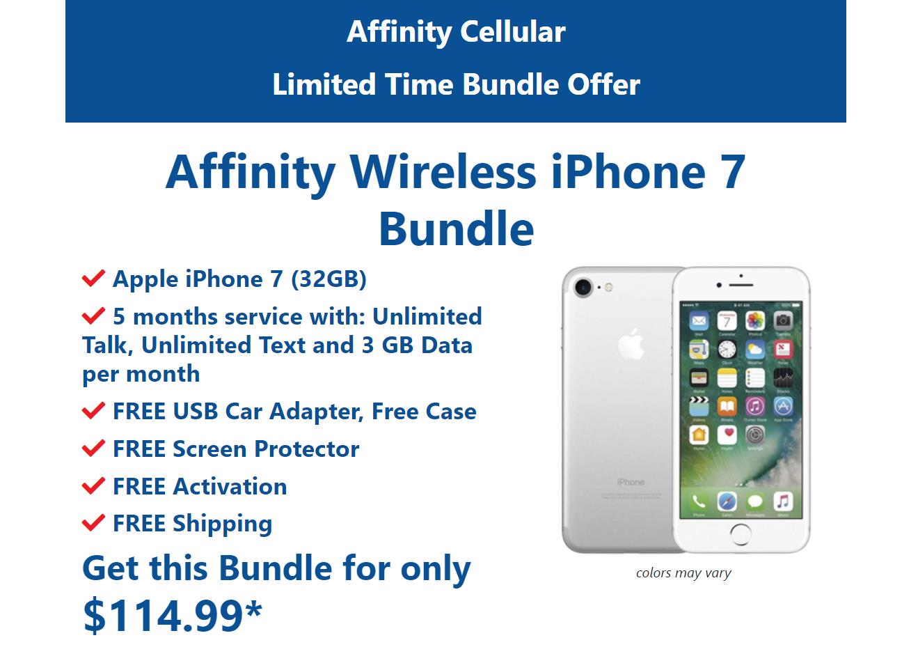 Affinity Cellular iPhone 7 Bundle Offer
