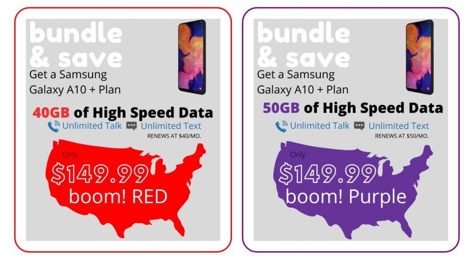 Boom Mobile Samsung Galaxy A10 And Plan Bundle Deal