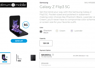 Optimum Mobile $250 Off Samsung Galaxy Z Flip3 5G