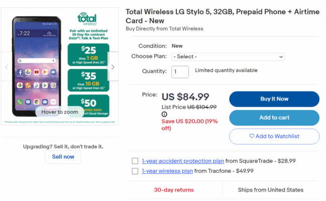 Total Wireless eBay Deals April 2022