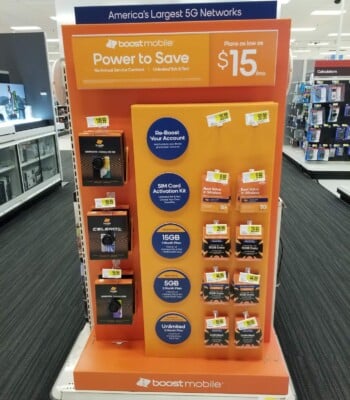 Boost Mobile Endcap As Seen By BestMVNO At Local Area Target