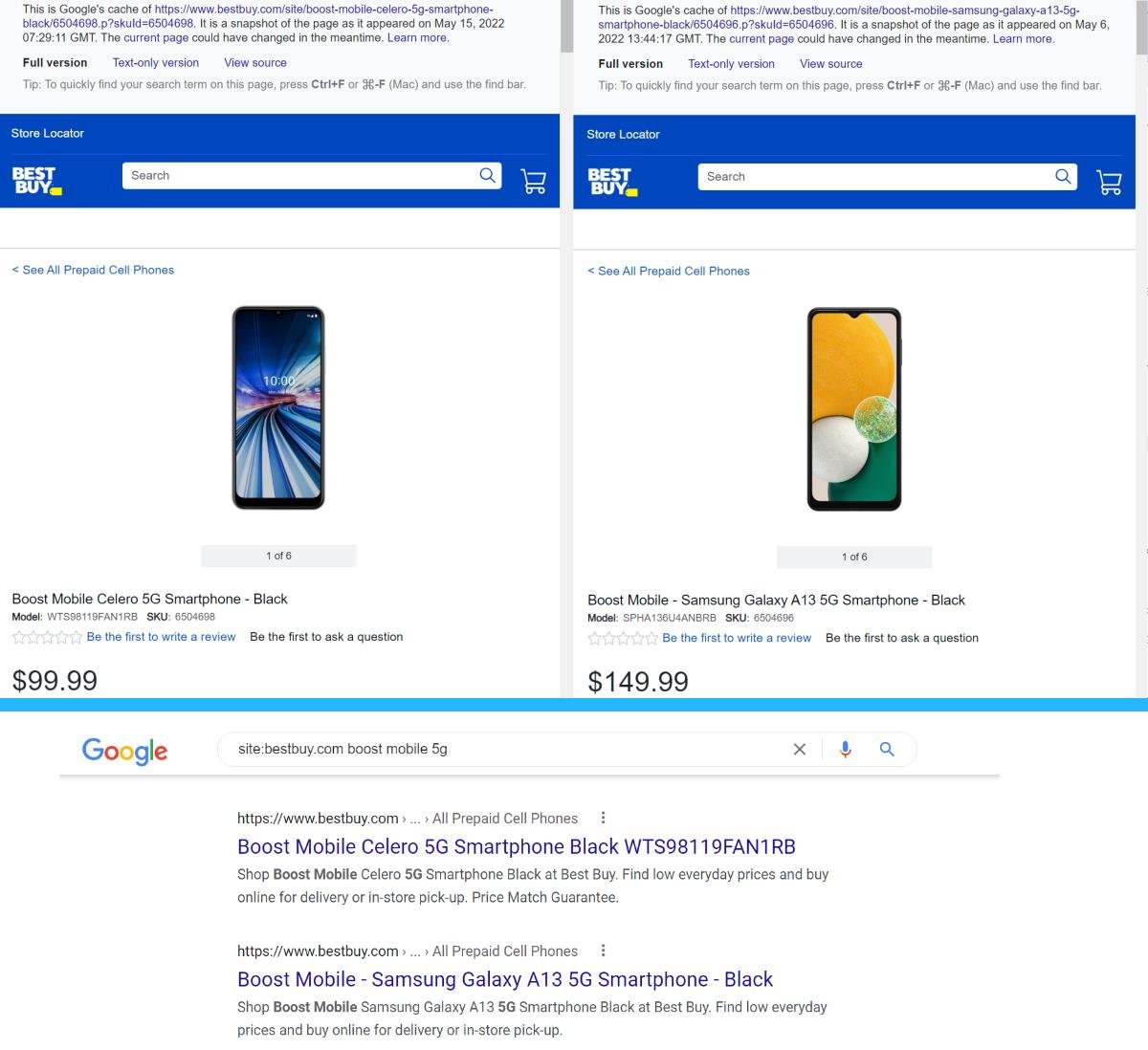 Google Search And Web Caches Show Upcoming Boost Mobile Launch Online At Best Buy