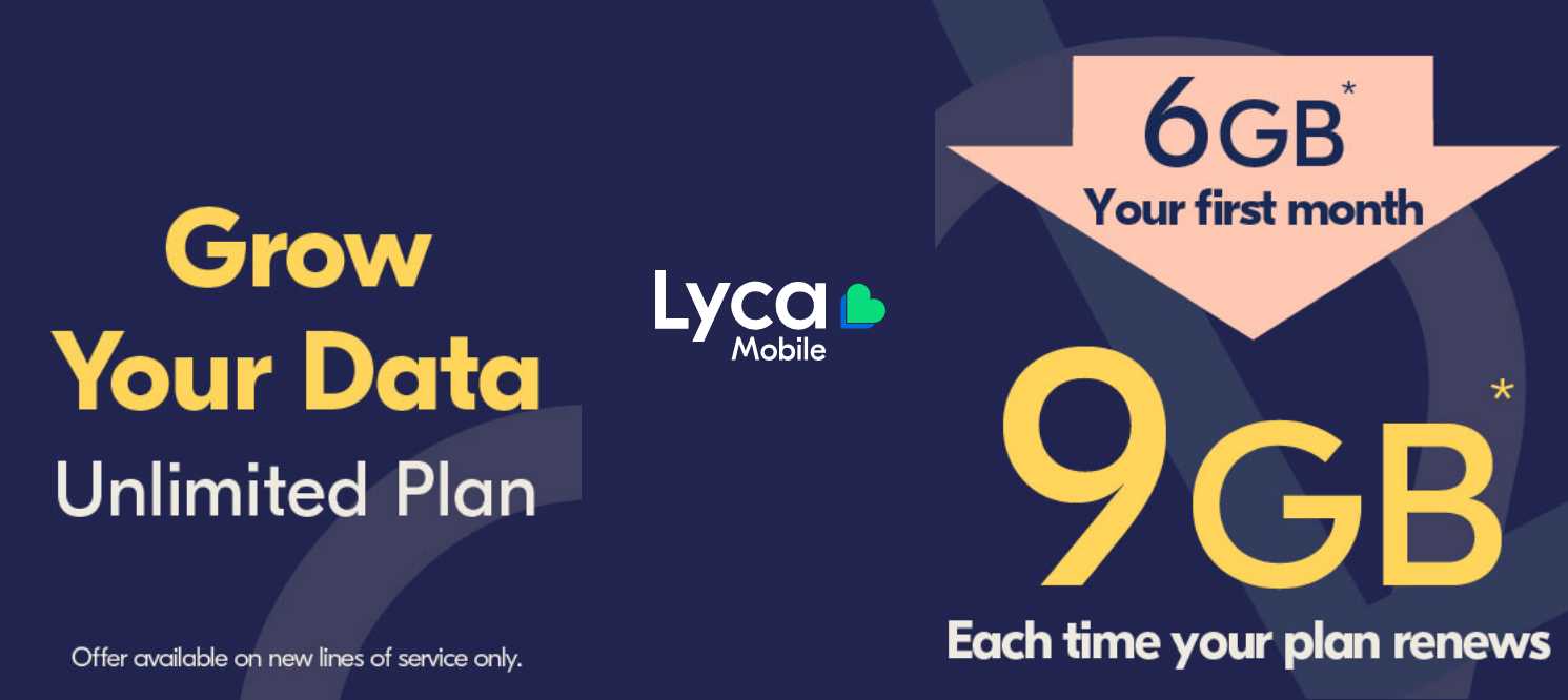 Lycamobile Grow Your Data Unlimited Plans