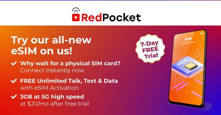 Red Pocket Now Offering Free Seven Day Trial Via eSIM