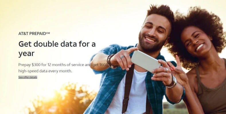 ATT Prepaid Double Data Annual Plan Offer