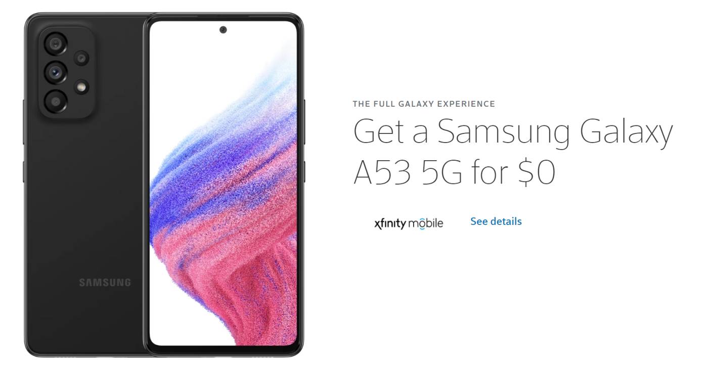 Free Samsung Galaxy A53 5G Xfinity Mobile
