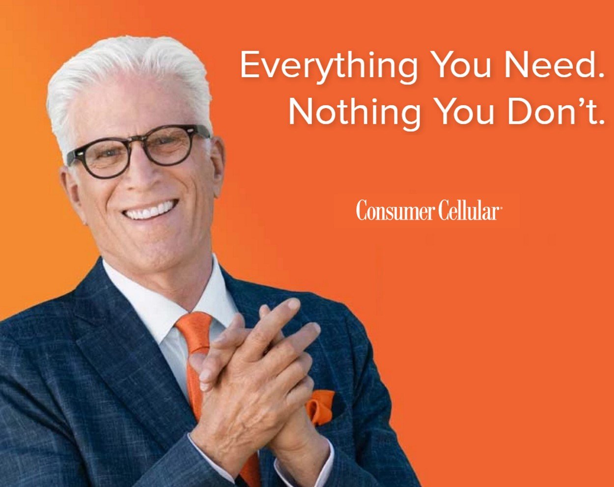 Consumer Cellular With Celebrity Spokesperson Ted Danson Pictured