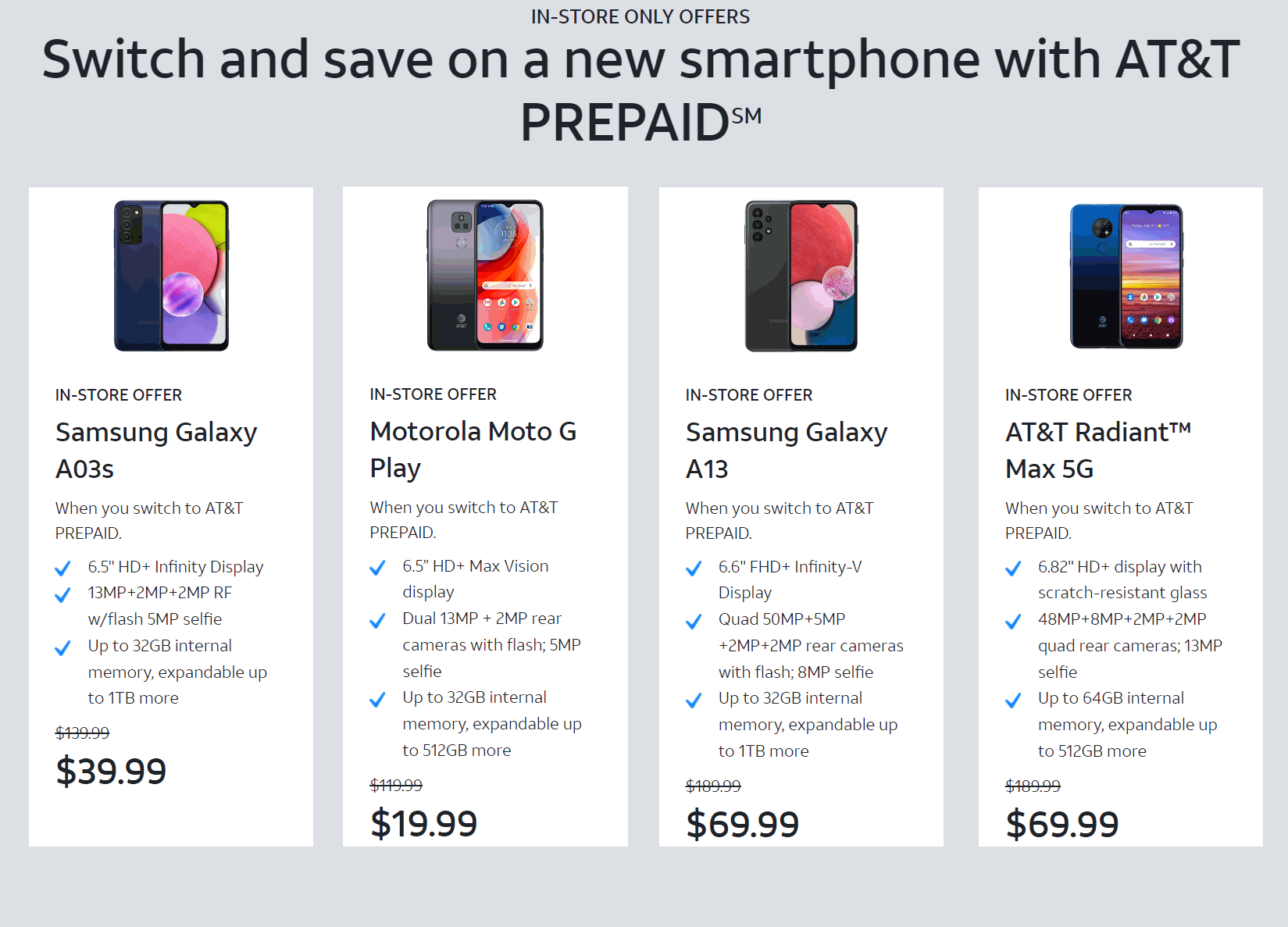 AT&T Prepaid Fall 2022 Phone Deals