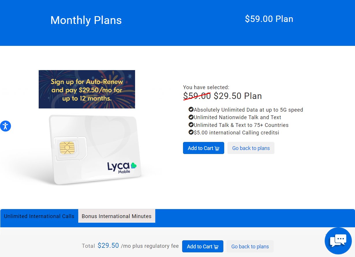 Lycamobile Advertising Fifty Percent Off Select Plans
