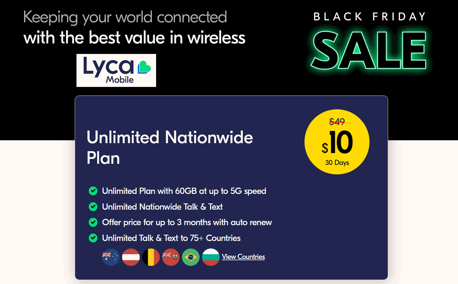 Lycamobile Black Friday 2022 Holiday Sale