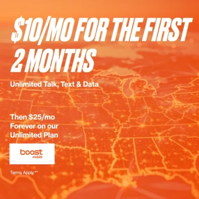 Boost Mobile two months ten dollars